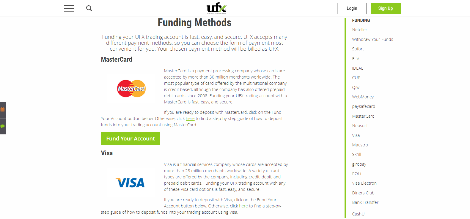 UFX banking details
